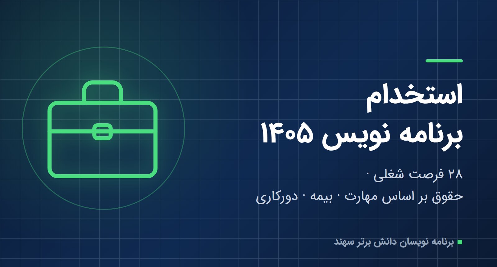 استخدام برنامه نویس ۱۴۰۵؛ ۲۸ فرصت شغلی دورکاری